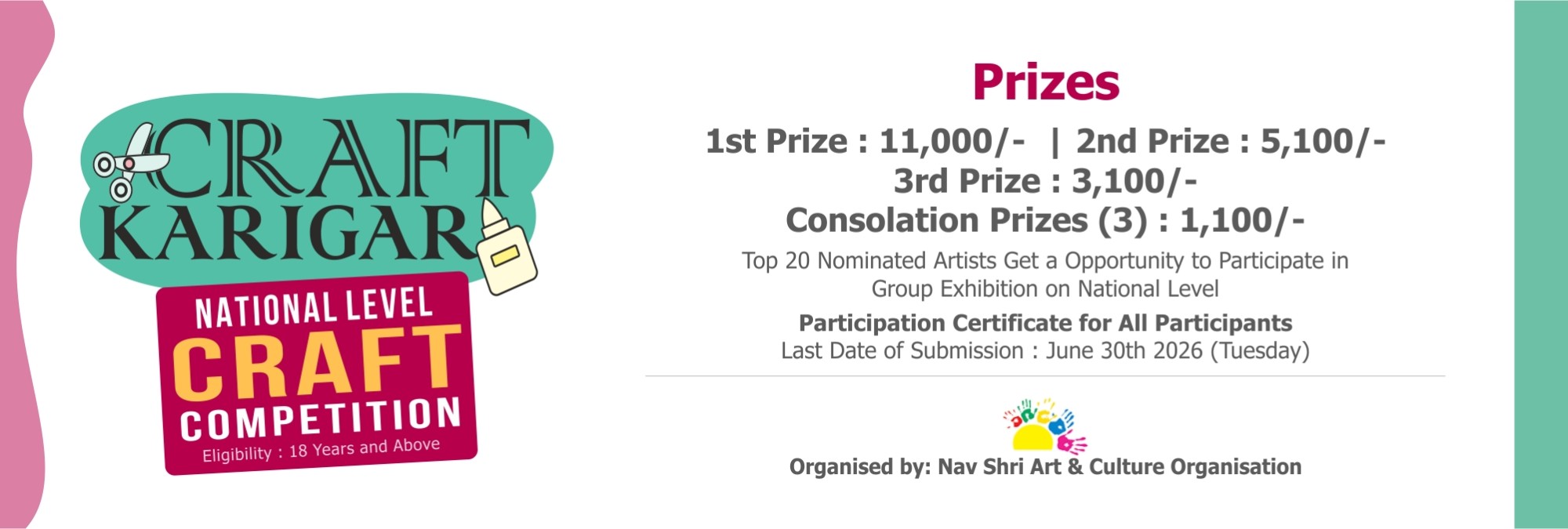 All India Painting Competition - Craft Karigar, National Level Craft Competition, Organised by Nav Shri Art & Culture Organisation